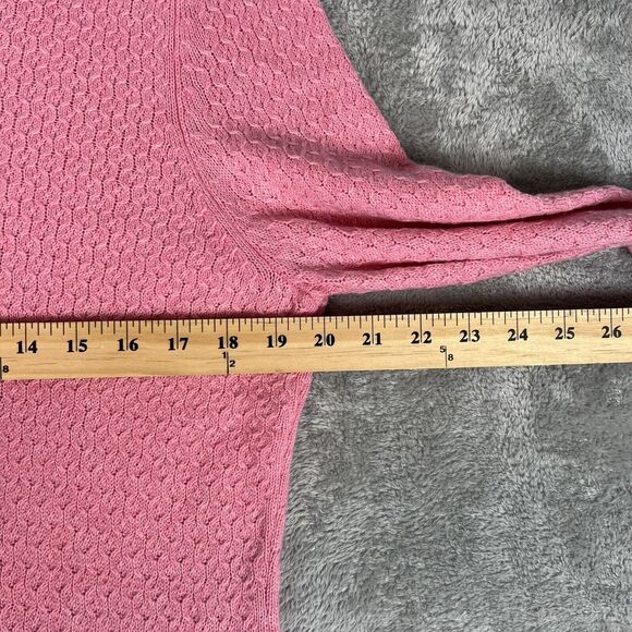 Talbots Sweater Womens‎ XL Pink Lambswool Blend Open Knit Long Sleeve - Picture 6 of 7